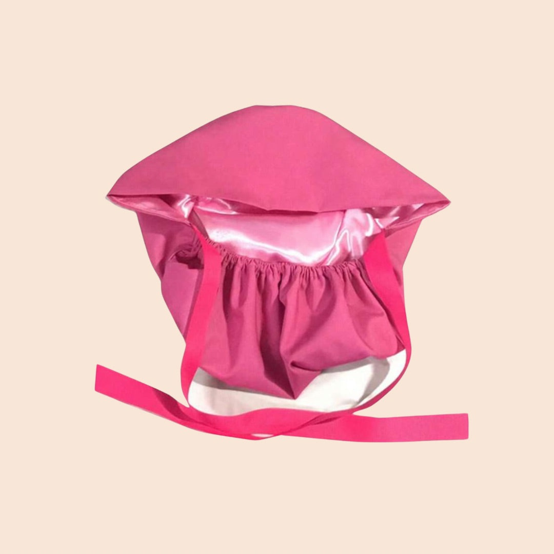 OP-Haube mit Satinfutter pink