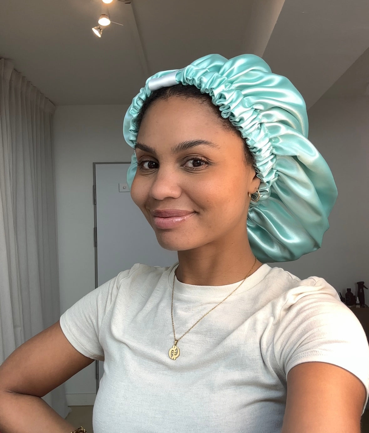 JEN by curly hair care Satin Cap Mintah mint