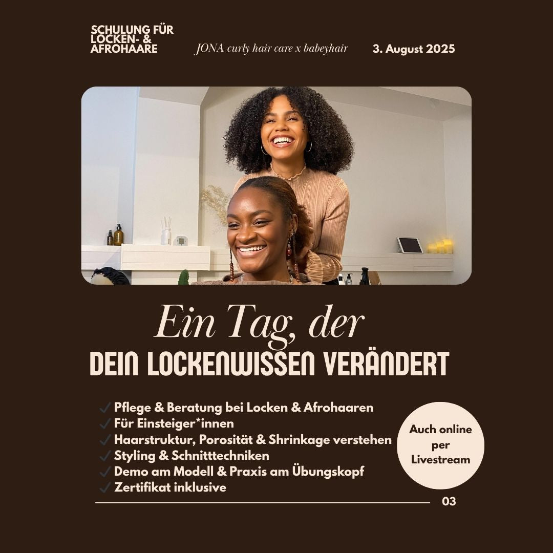 AfroCurls Pro Schulung – Ticket für Friseur*innen (Basic / Standard / Advanced / Online)