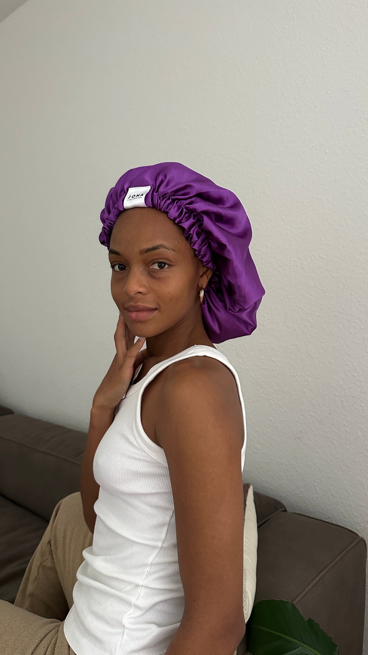 JEN by curly hair care Satin Cap Leyla , lila