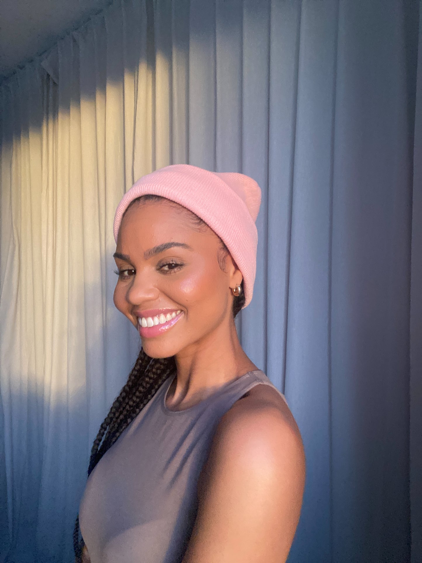 Bonnet doublé satin rose