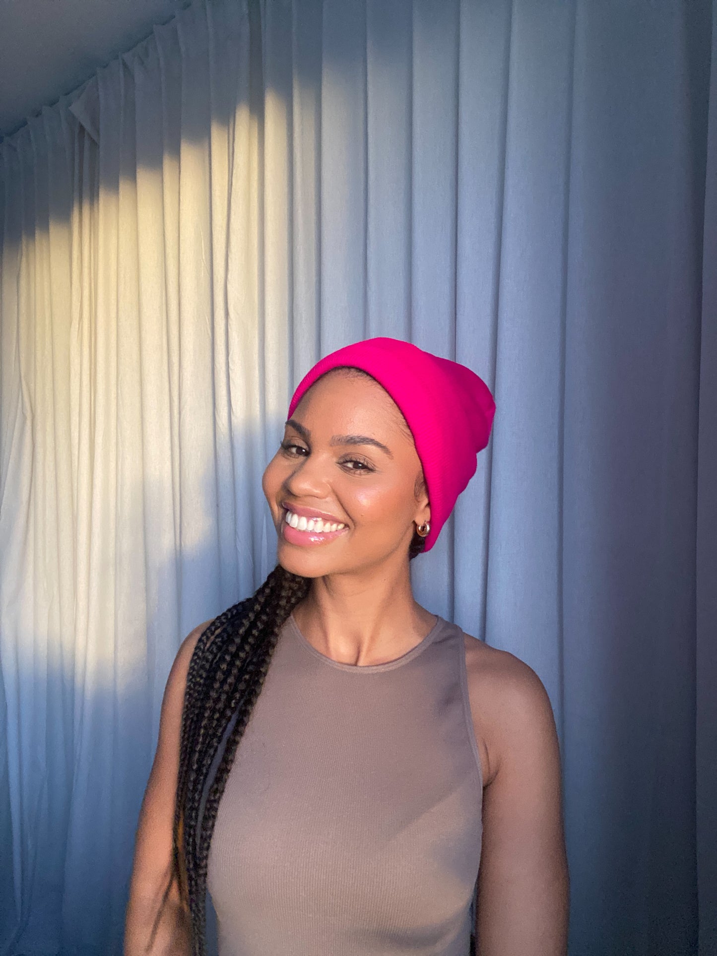 Bonnet doublé satin rose