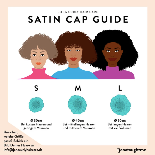 JEN by curly hair care Satin Cap Brouna, Waxprint, braun