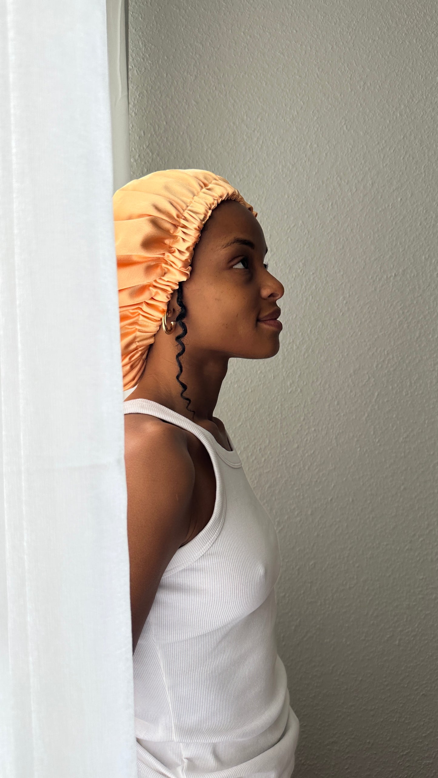 JEN by curly hair care Satin Cap Elani, apricot