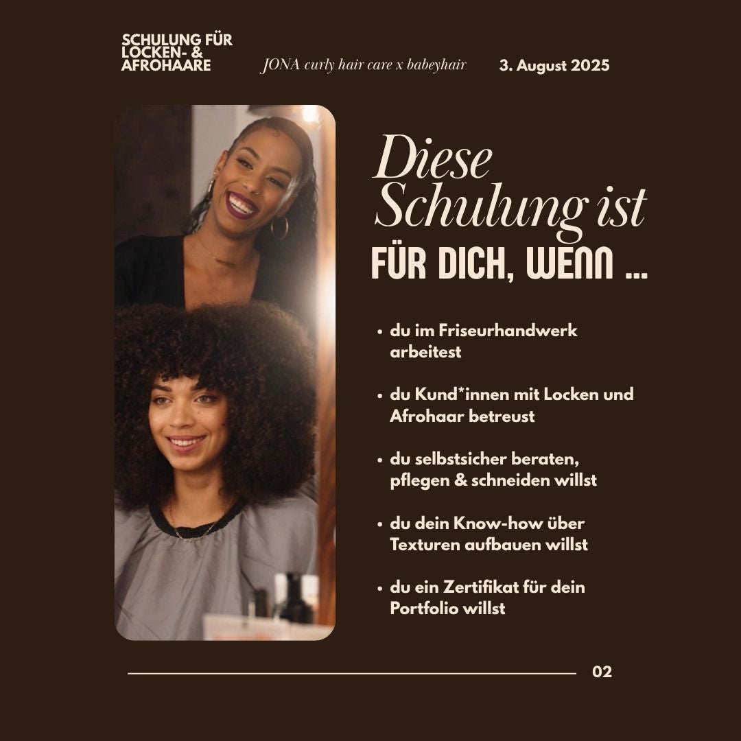 AfroCurls Pro Schulung – Ticket für Friseur*innen (Basic / Standard / Advanced / Online)
