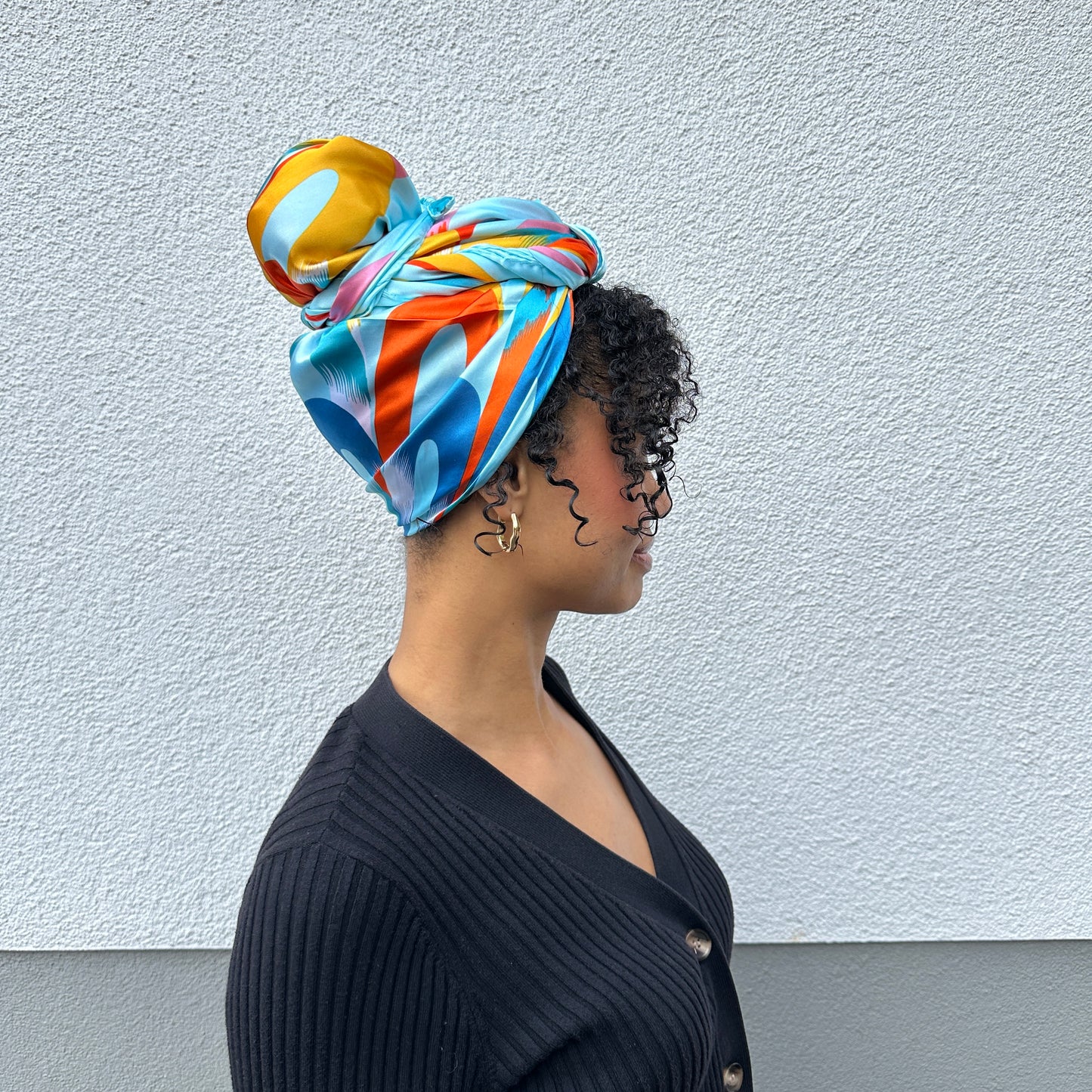 Satin Tuch bunt hellblau