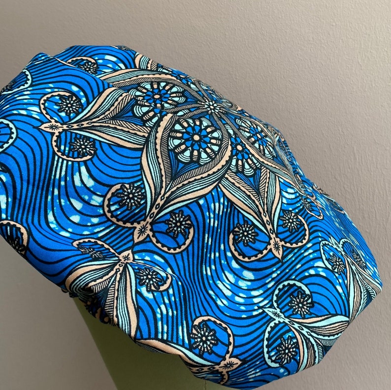 JEN by curly hair care Satin Cap Bey, Waxprint, gelb blau