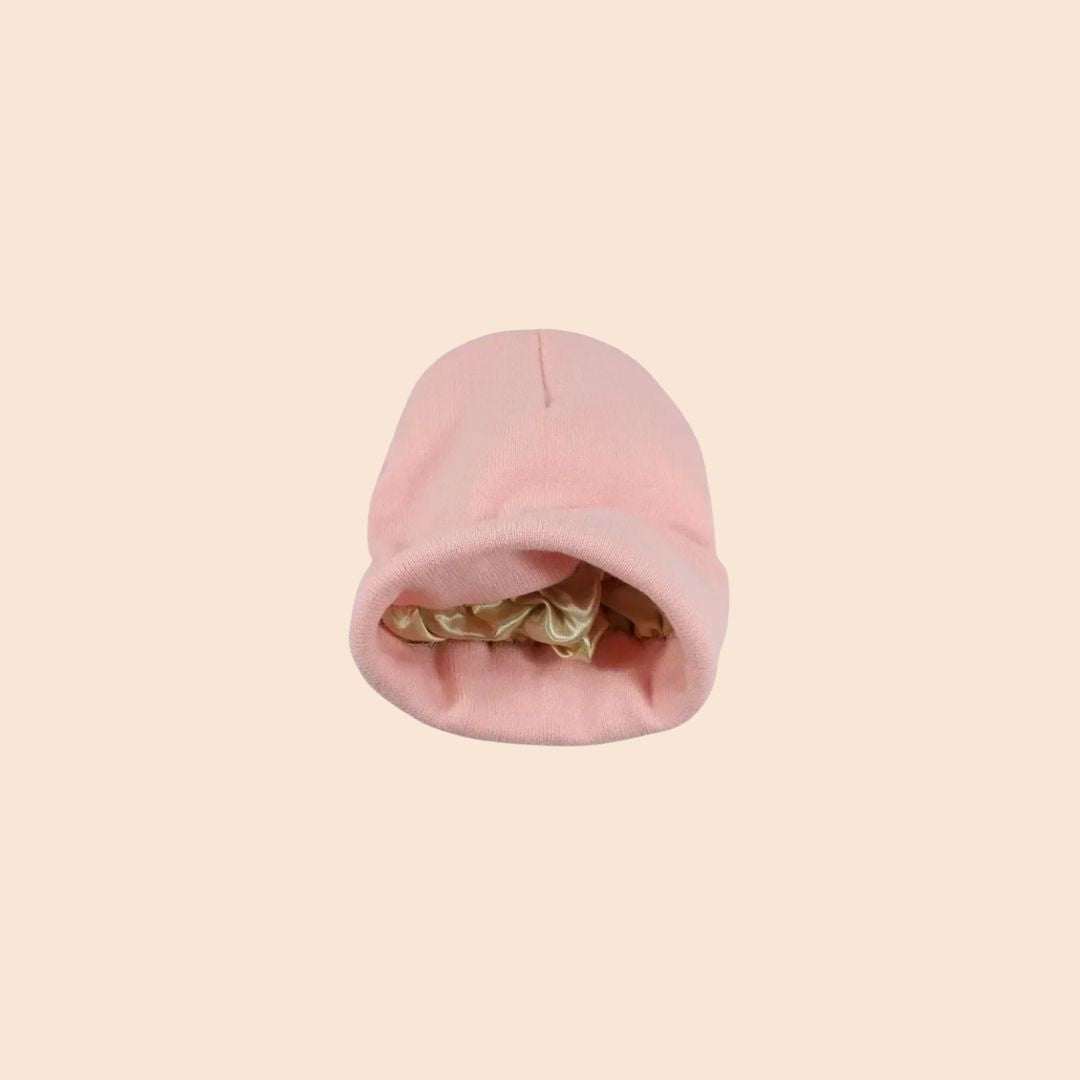 Bonnet doublé satin rose
