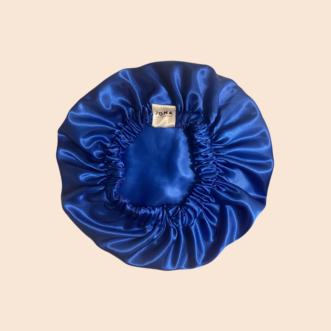 JEN by curly hair care Satin Cap Kadiatou, verstellbarer Bund royalblau