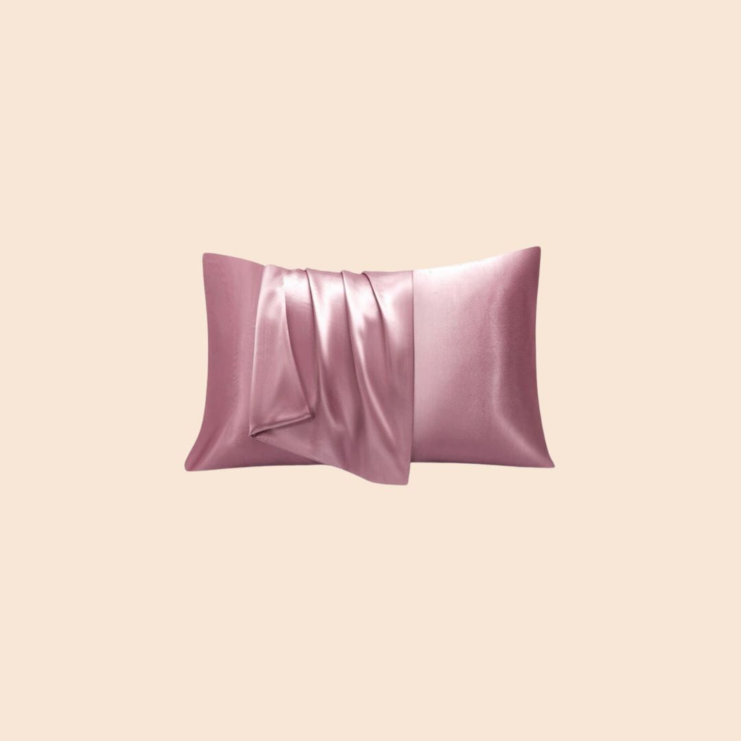 Satin Kissenbezug, rosa, 50 x 75 cm