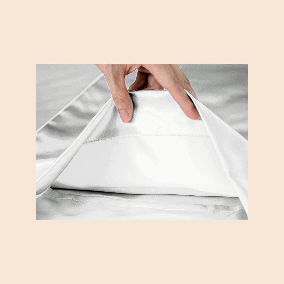 Satin Kissenbezug, weiss, 40 x 80 cm, 50 x 80 cm, 80 x 80 cm