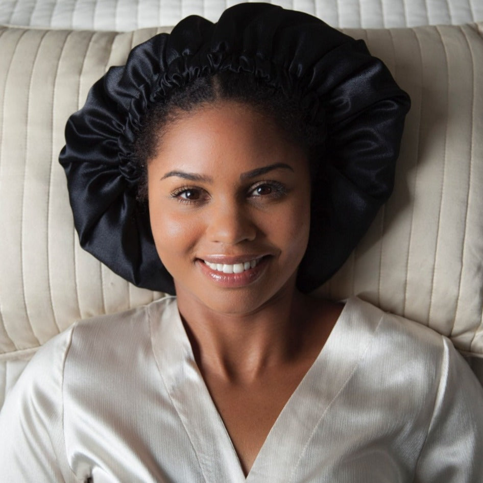 JEN by curly hair care Satin Cap Efia, schwarz