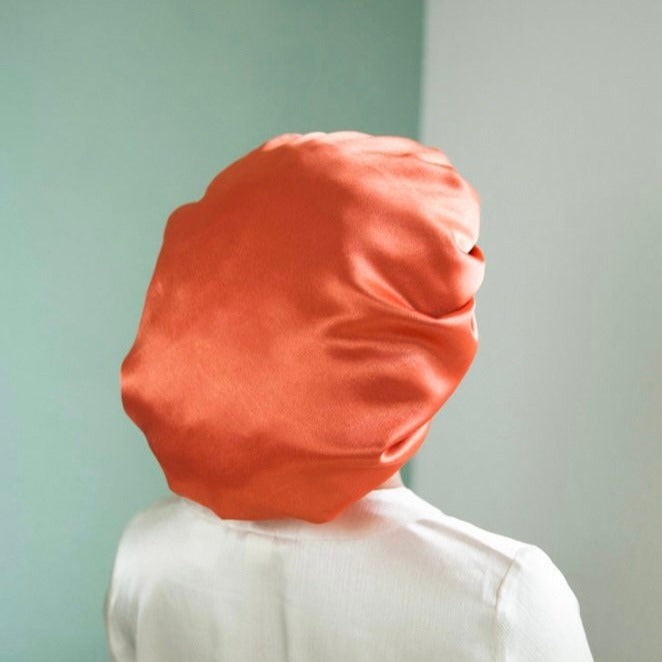 JEN by curly hair care Satin Cap Oba verstellbarer Bund, orange