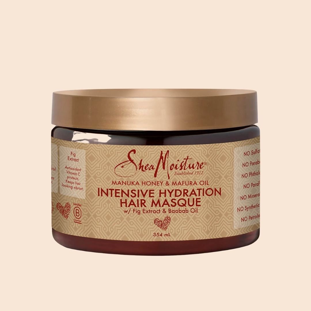 Shea Moisture Masque capillaire hydratant intensif au miel de Manuka et à l'huile de Mafura, 354 ml