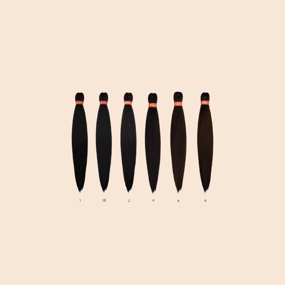 X-Pression 2 x Pré-étires Ultra Braid 46" (116CM), cheveux synthétiques pour tresses, couleur 4, châtain foncé