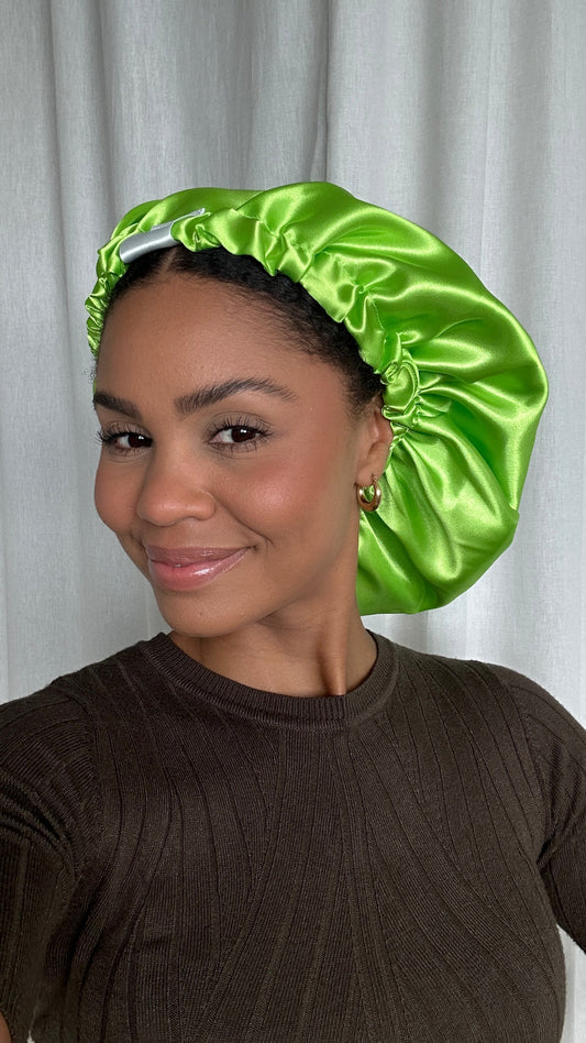 JEN by Curly Hair Care Bonnet Satin Gannet vert antique