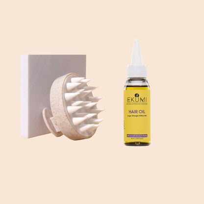 Ensemble huile de croissance des cheveux et brosse de massage