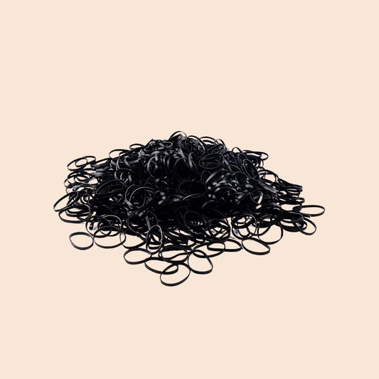 Mini Haargummis, 100 Stück, schwarz